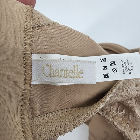 Chantelle Nude Floral Full Coverage Back Clasp Underwire Bra Size 32DDDD - Picture 2 of 4